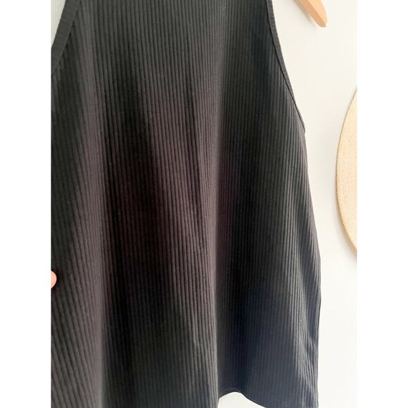 Madewell | NWT | Highneck Tank in Sleekhold in True Black | Sz S - Picture 4 of 8